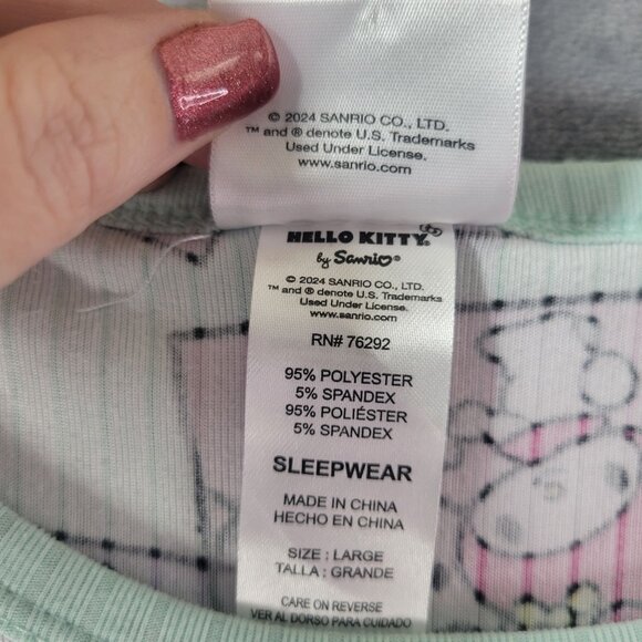 Hello Kitty Womens XL Sleep Shirt Pink Short Sleeve Graphic‎ Nightgown Lounge - Picture 6 of 8